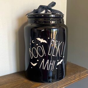 Large NWT Rae Dunn Halloween canister boo eek aah